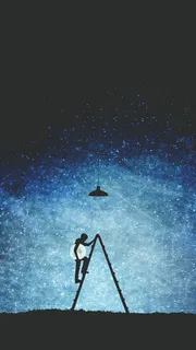 星空科技感爬*的人H5背景高清