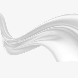 手绘漂浮白色丝带免抠