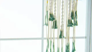 窗帘清新白绿免抠