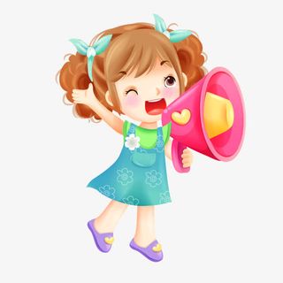 拿着喇叭的小女孩免抠