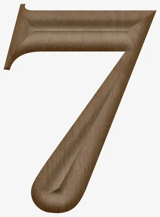 棕色数字7免抠