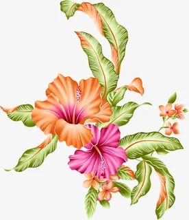手绘妖艳盛开花朵免抠 手绘妖艳盛开花朵免抠