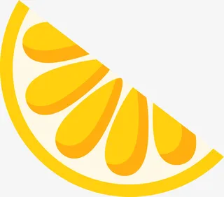 黄色扁平卡通橘子免抠