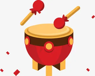 卡通节日大鼓装饰免抠