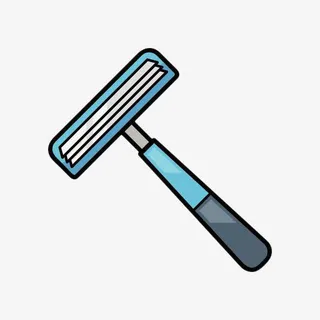 手绘蓝色简约剃须刮刀免抠