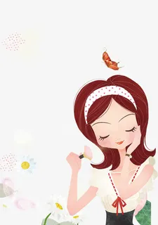 38妇女节小清新女孩背景