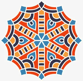 彩色民族风花纹免抠