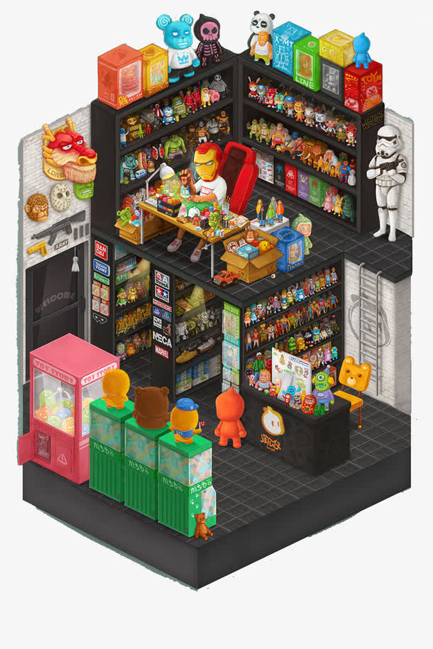 c4d杂货铺模型免抠