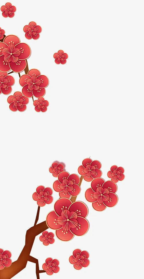 国潮元素 年货节 春节 传统 中国风梅花免抠