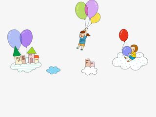 云彩上的孩子免抠