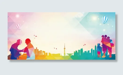 安全渐变几何蓝色海报背景高清