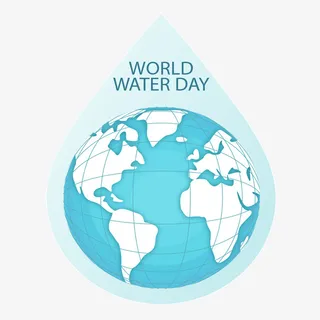 蓝色世界水日地球图案免抠