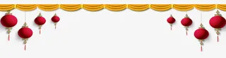 红色中国风灯笼挂件免抠