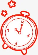 红色手绘闹钟开学季免抠