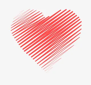简约线条红心免抠