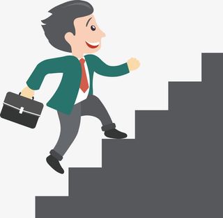 攀登台阶的商务小人免抠