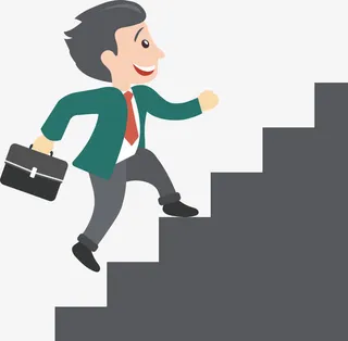 攀登台阶的商务小人免抠