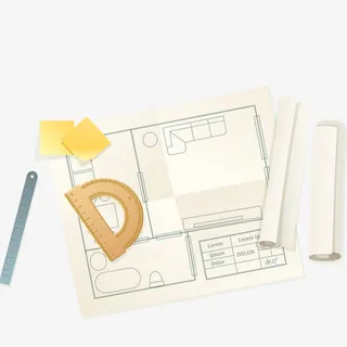 卡通室内设计图纸免抠