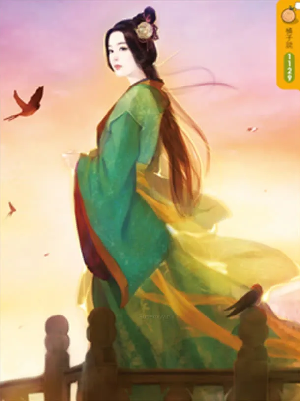 古风汉服美女绿衣手绘免抠