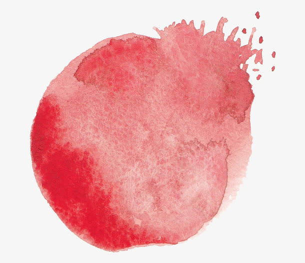 水蜜桃色圆形泼墨免抠