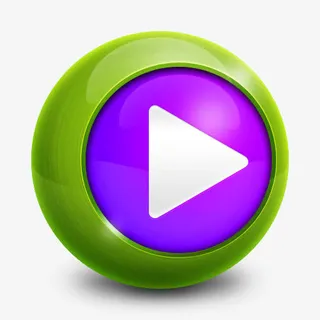 绿色圆形影音立体播放器免抠