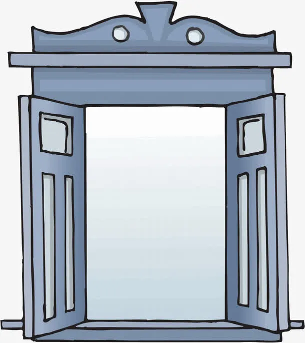 打开的铁门免抠