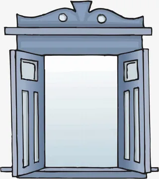 打开的铁门免抠