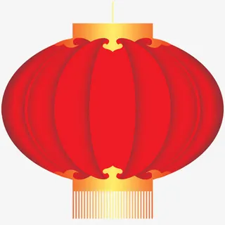 红色卡通新年春节灯笼免抠