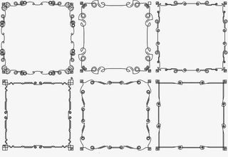 曲线书画边框免抠