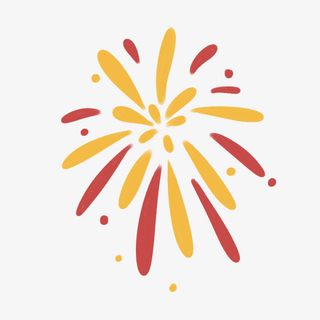 卡通手绘新年烟花免抠