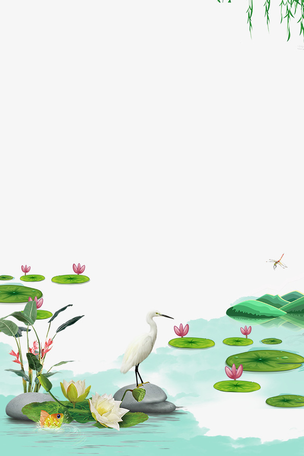 夏至大暑小暑宣传海报边框免抠