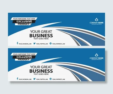 矢量蓝色广告banner