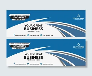 矢量蓝色广告banner