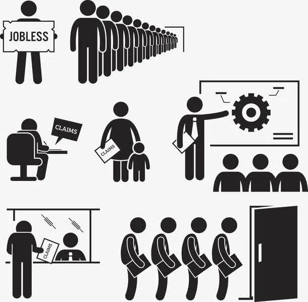 黑白人物剪影免抠