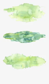 清新的水彩绿草地免抠