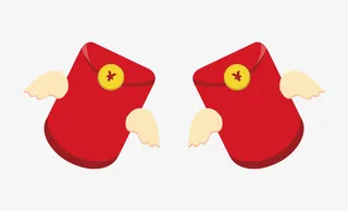 长翅膀的卡通红包免抠