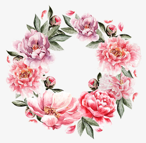 手绘鲜花花簇免抠