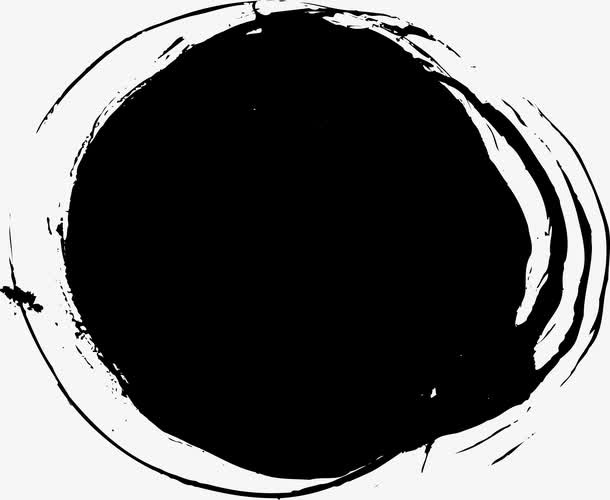 圆形水墨刷免抠