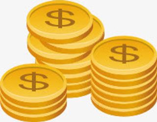 黄色卡通质感金币免抠