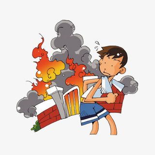 逃离火灾现场免抠