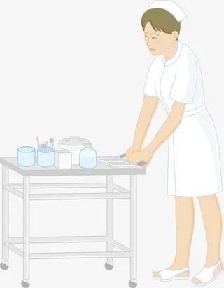 推着药品的护士免抠