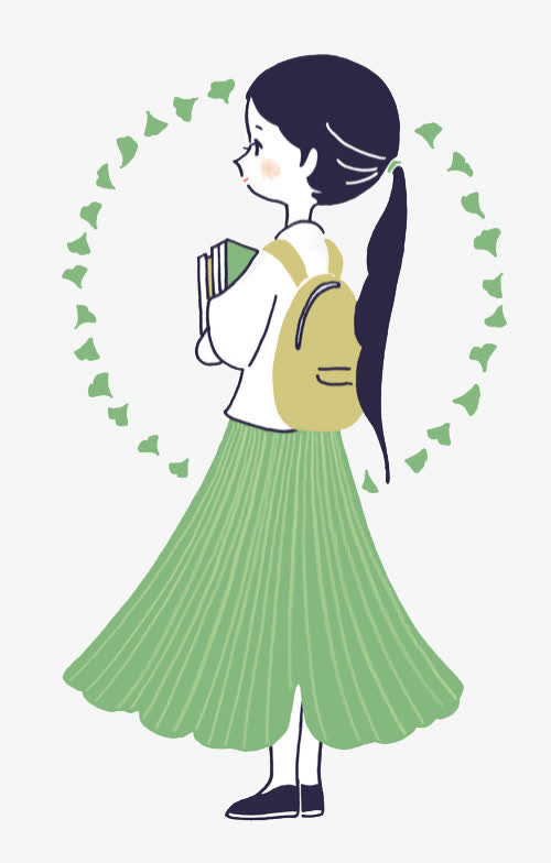 少女系唯美手绘插画免抠