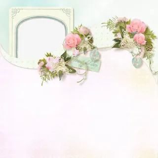 粉色玫瑰花边框素材免抠