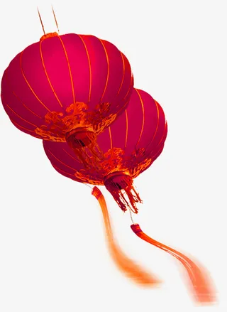 粉色卡通手绘灯笼免抠