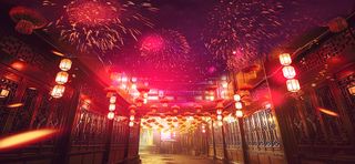 年货大街恭贺新春海报背景高清