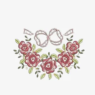 花朵蝴蝶结刺绣免抠素材免抠