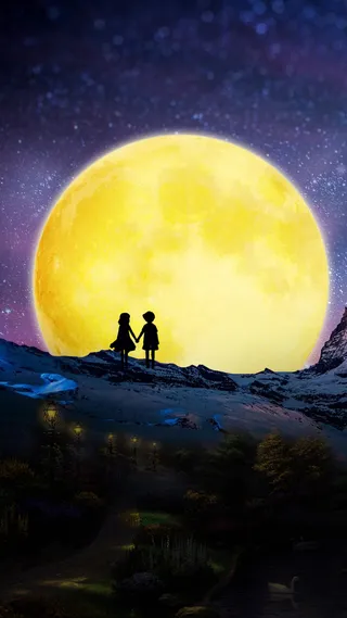 月光下人物唯美爱情背景高清