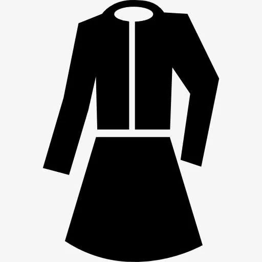 穿着黑色大衣为女性图标免抠