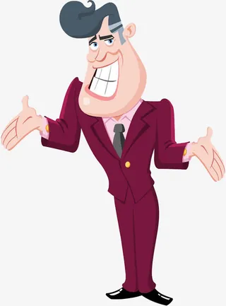 商务人士得瑟表情卡通手绘免抠