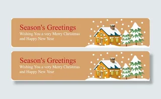 圣诞BANNER矢量素材免抠